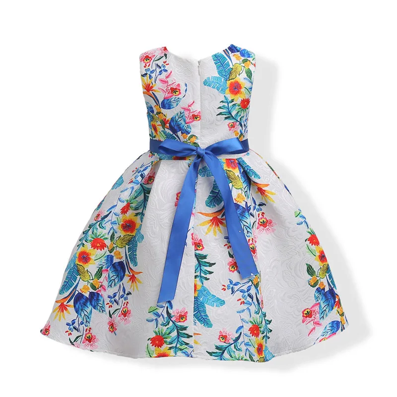 Big virgin princess dress Dresses for girls Floral printed Jacquard European and American girls' dresses01