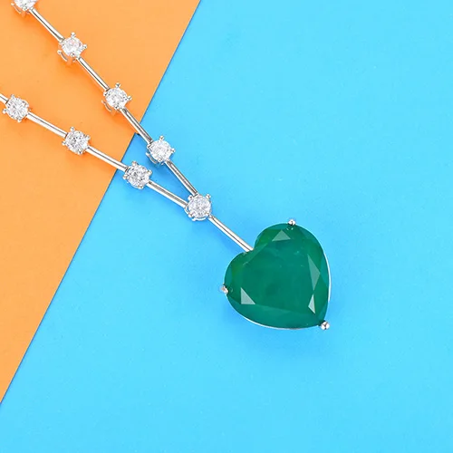 Godki роскошный многоцветной кулон в форме сердца, ожерелье, красивый полный кубический циркон, модный шарм, женские вечерние ювелирные изделия, подарок - Окраска металла: SGR