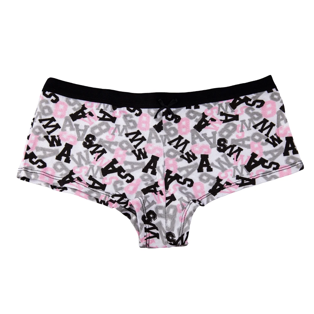 FUNCILAC боксер для Для женщин хлопковые трусы сексуальные Boyshort Письмо печати
