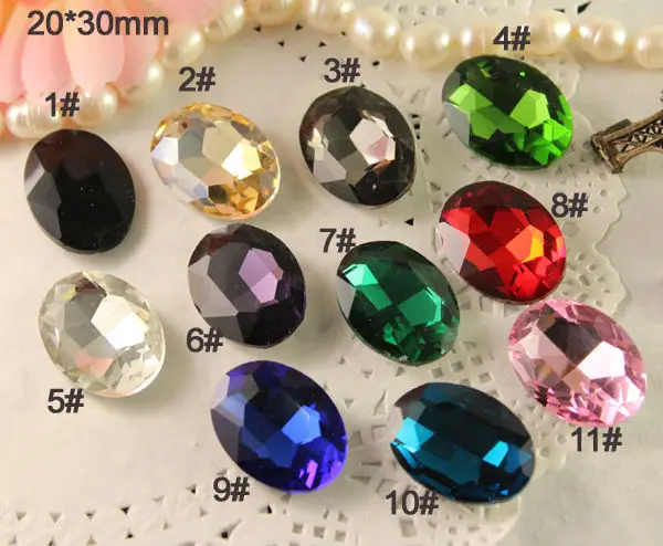 

20*30mm Oval glass crystal beads more colors available~ U choose rhinestone shiny