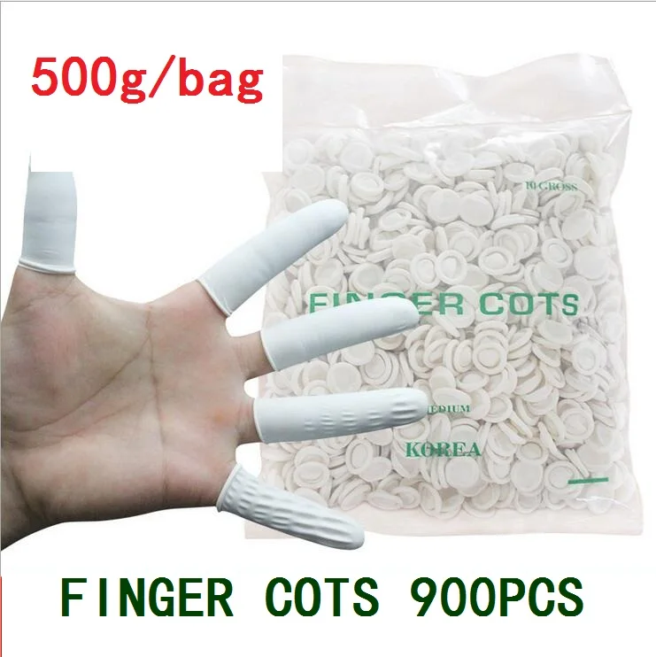 900pcs Rubber Finger Cots pure natural latex powder free finger cot