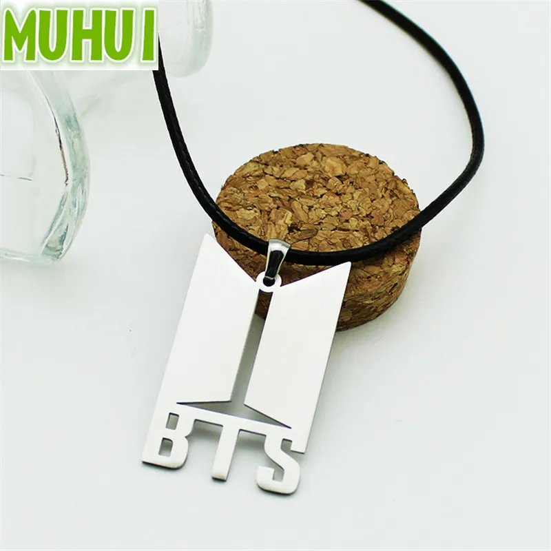 

BTS Bangtan Boys Necklace Bulletproof Boy Scouts ARMY Logo Stainless Steel Pendant Necklaces Women Men Jewelry Collares 18466