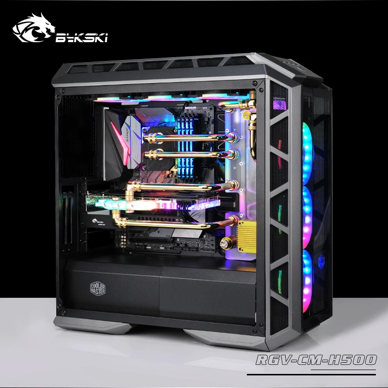 BYKSKI акриловая водяная охлаждающая водная плата, совместимый cooler master H500P, H500M чехол для компьютера, охладитель резервуар для воды RGV-CM-H500