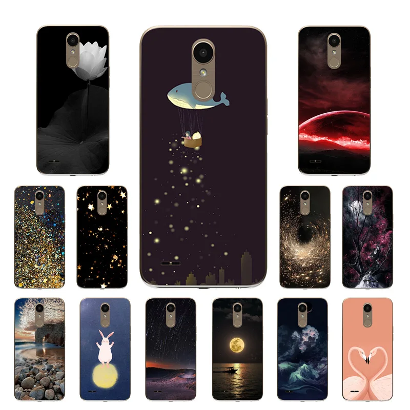for LG K10 2017 Case Soft Silicone Golden Printing LV5 / X400 M250 M250N Cover Phone Bags |