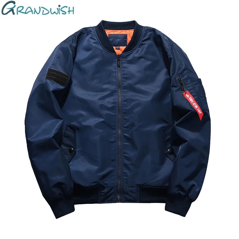 Grandwish, американский размер, S-5XL, мужская, Толстая куртка-бомбер, мужская, хип-хоп, зимняя, мужская, s, летная куртка, большой размер, армейская куртка, большой размер, DA735