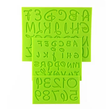 

2017 New Cartoon Font Capital Lowercase Letter Number Mold Kitchen Accessories Fondant Silicone Mould Cake Decorating Tools