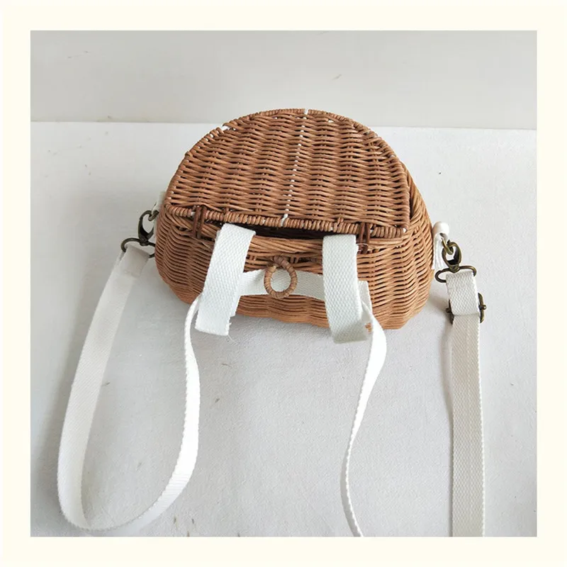 Small big Back Basket Children Bicycle Basket Handmade Tattan bag Basket kid's backpack 4