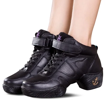 

Graceful 2020 spring leather dancing shoes female soft soled adult square dancing shoes High Jazz Marines Dance shoes