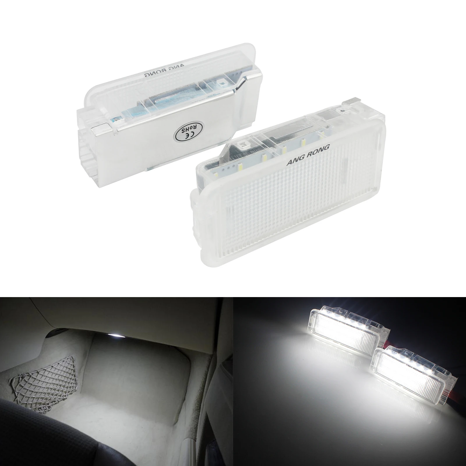 

ANGRONG 2x White LED Luggage Trunk Glove Box Light Lamps Interior Light For Peugeot 206 207 306 307 3008 406 407 5008 607 806