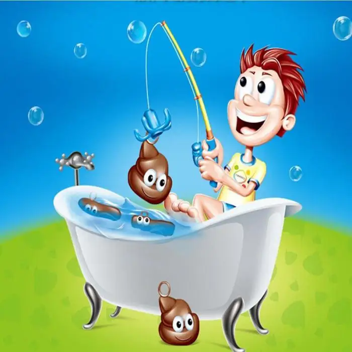 Забавная детская Ванна игрушечная Рыбалка набор Floaters Poo плавающие банные шалости игрушки 998