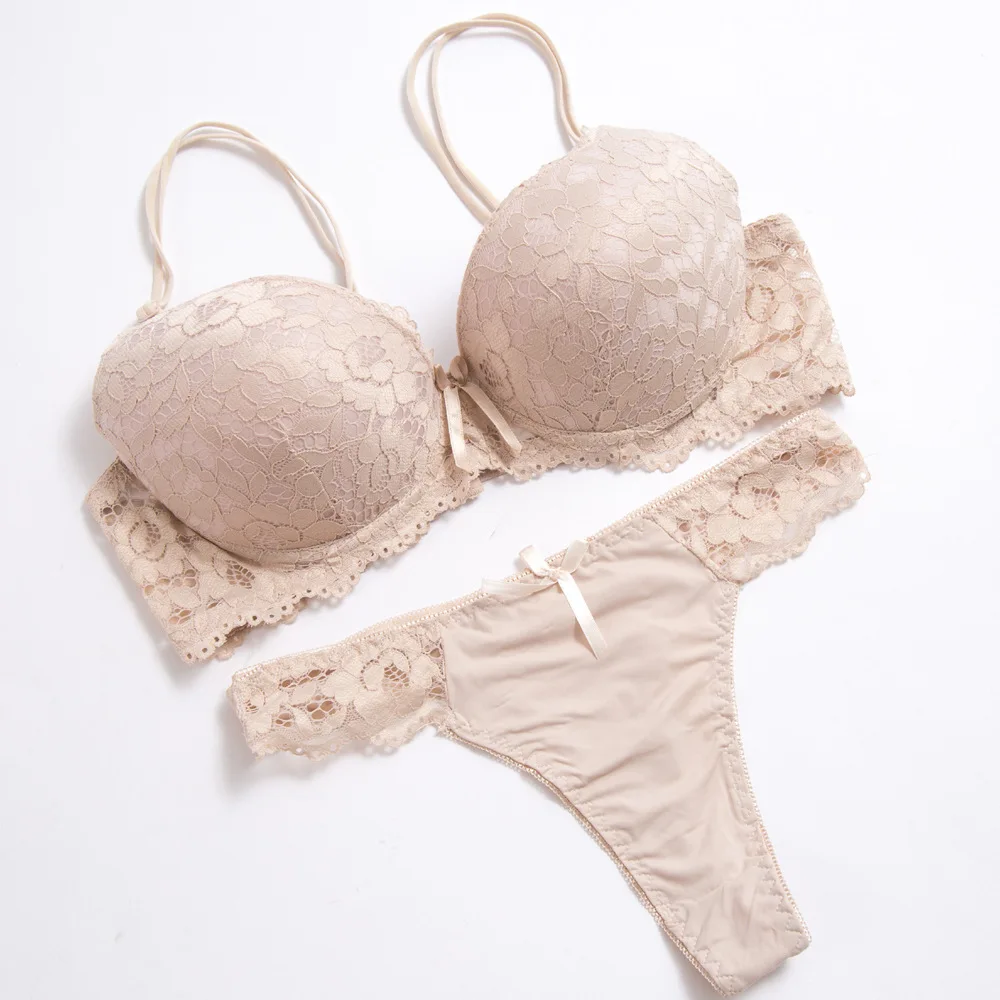 Neon Green Top Sexy Underwear Set Hot Bras Cotton Brassiere Women Lingerie Thong Set Lace Plus Size Push Up Bra Panties Sets