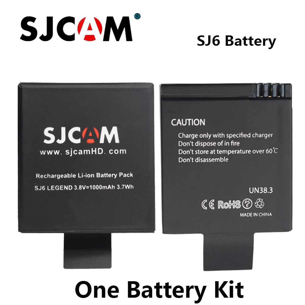 Original SJCAM Brand SJ6 Action Camera Battery 1000mAh 3.7Wh Li ion ...
