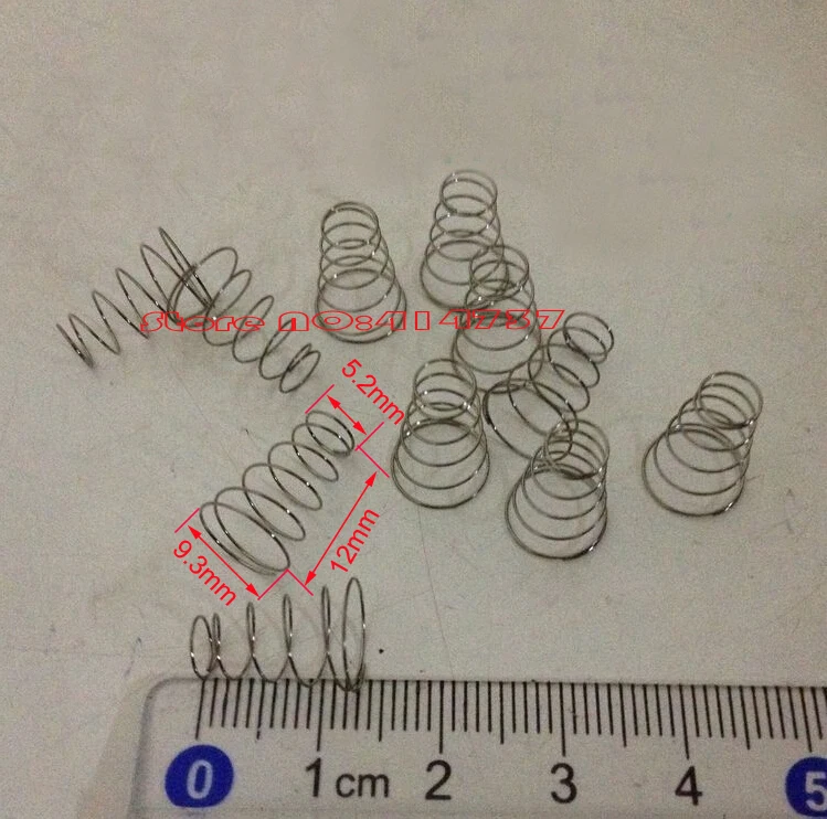 10 шт. 0,3*5,2& 9,3*12 мм нержавеющая сталь коническая катушка пружина, коническая спиральная пружина сжатия, двойная Коническая пружина