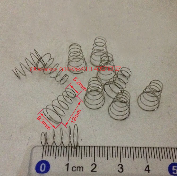 

10pcs 0.3*5.2&9.3*12mm Stainless steel conical coil spring,conical sprial compression spring, double conical spring