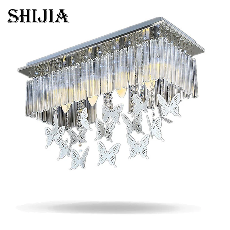 

Modern Crystal LED Pendant Lights Creative Remote Control for Living room Bedroom Study room