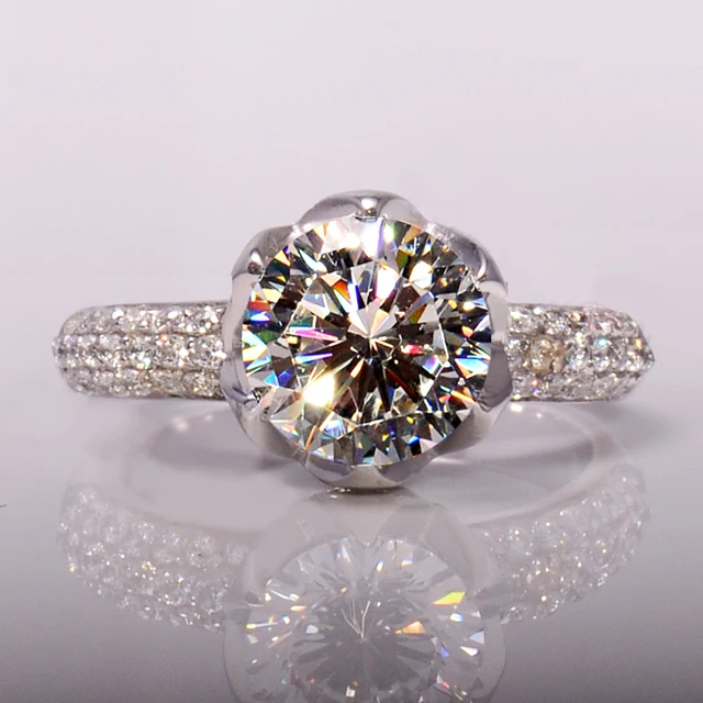 wholesale 3 carat flower shaped simulated stone wedding rings women ring solid silver ring - Rose Shaped Wedding Ring wholesale 3 carat flower shaped simulated stone wedding rings women ring solid silver ring - Rose Shaped Wedding Ring