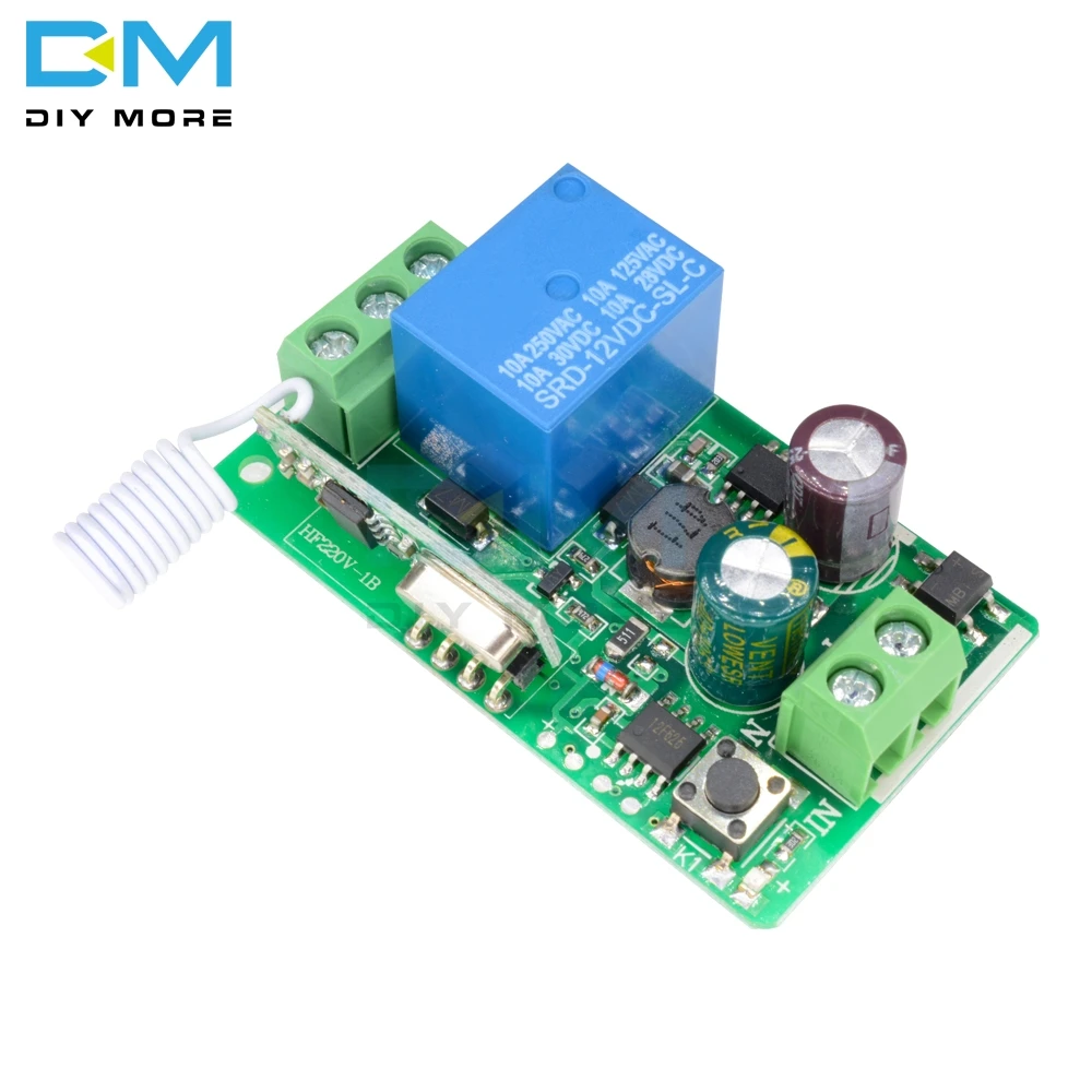 

315MHZ 433MHz DC 12V 220V 10A 1CH 1 Way Ch Channel Wireless RF Remote Control Board Transmitter Receiver Relay Switch Module