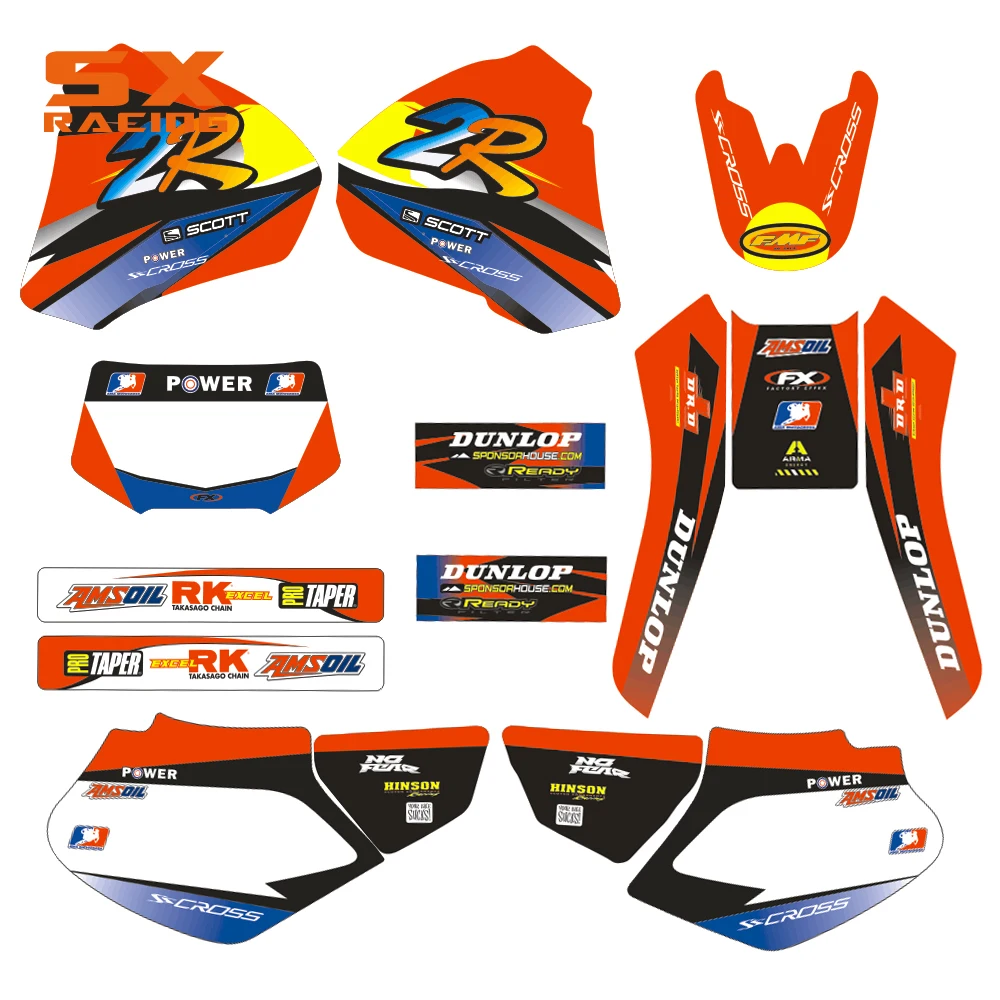 

Motorcycle Decals Customize Pattern Custom Made Stickers Set For HONDA XR 250 400 XR250 XR400 98 99 00 01 02 03 04 1998-2004