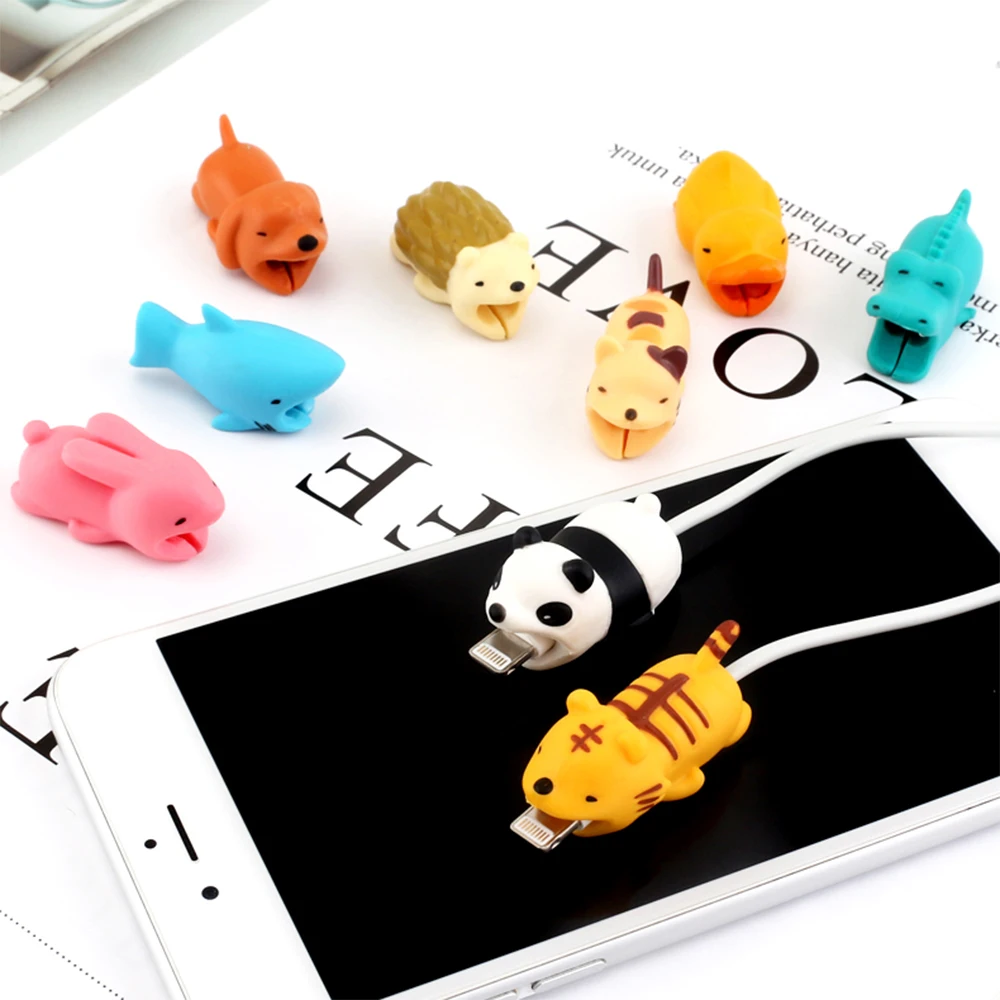 

Cartoon Animals Bite Cable Data Protector For iPhone 6 6S 7 8 Plus 5 S SE X Xs Max XR Phone Data Line Protection Phone Accessory