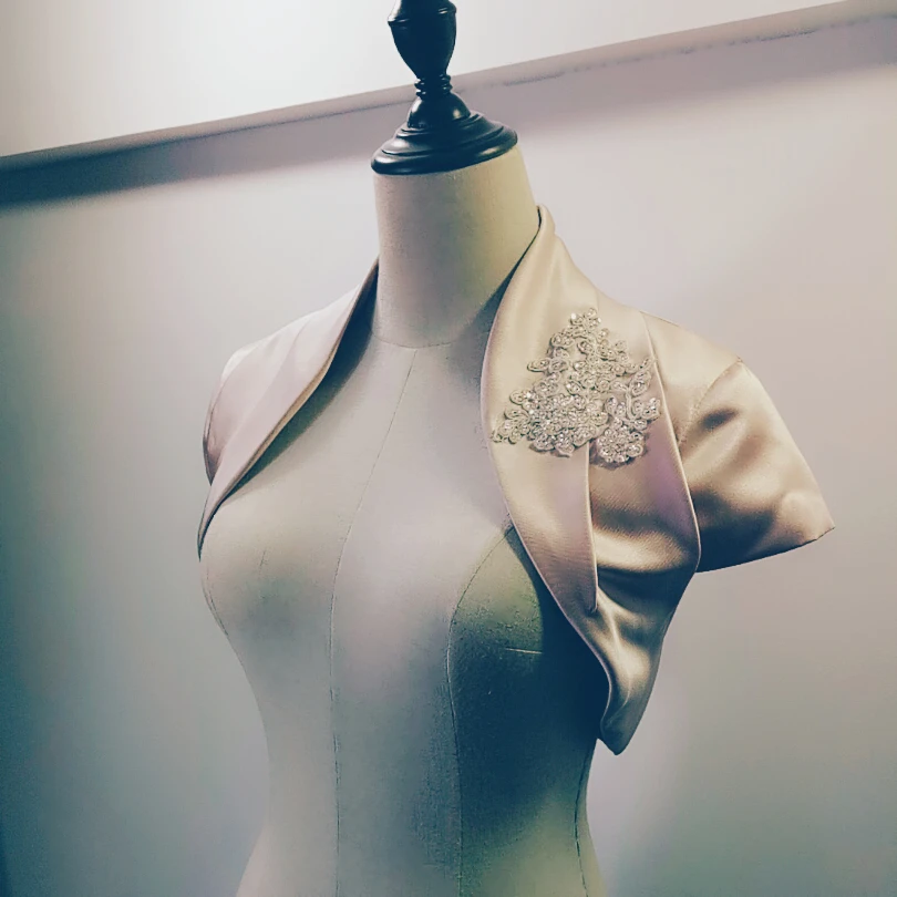 Short Sleeves Wedding Evening Dress Jackets Wraps Made Simple Style Bolero Real Photos DQG228