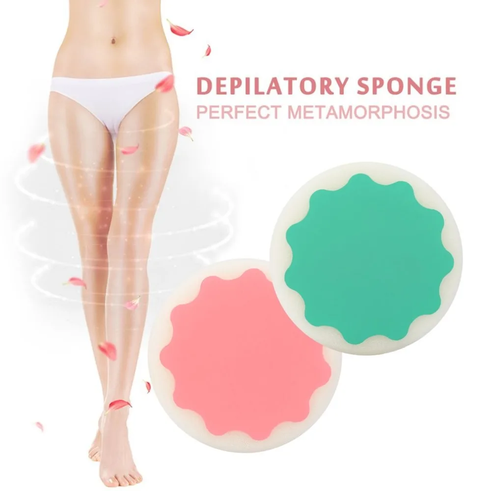Painless Hair Removal Depilation Sponge Double Sided Pad Round