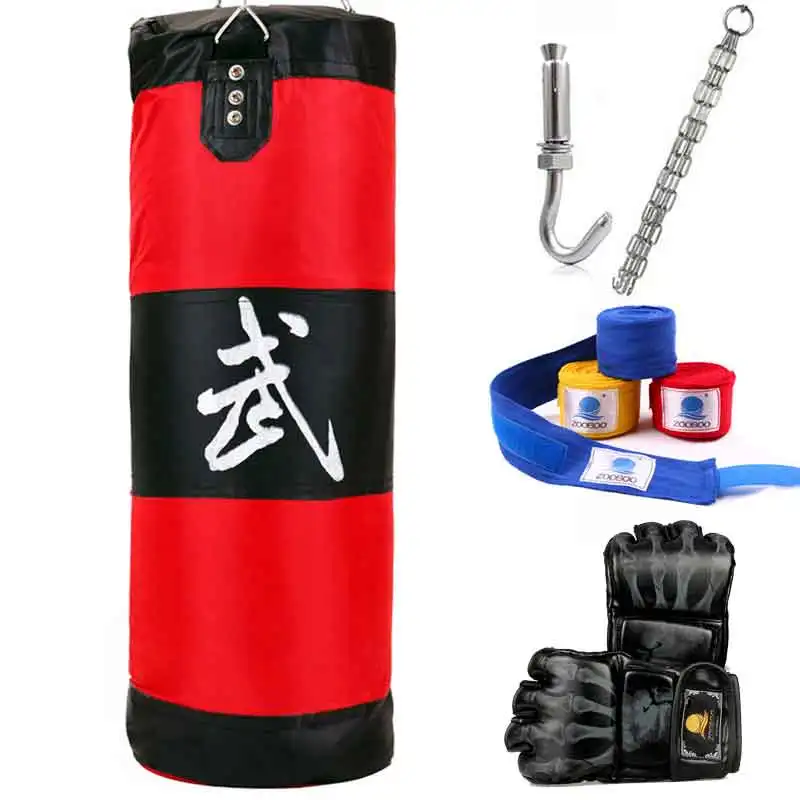 100cm Boxing Punching Bag Fitness Sandbags Striking Drop Hollow Empty Sand Bag with Chain