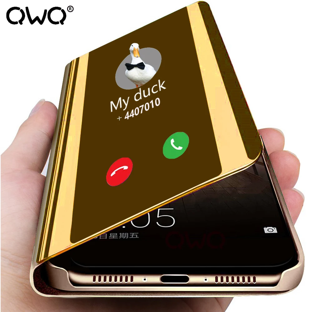 

Clear View Smart Phone Case For Xiaomi Redmi Note 7 6 Pro 5 Plus 6A 4 4X For mi 9 mi 8 Lite se 6 A2 A1 Mirror Leather Flip Cover