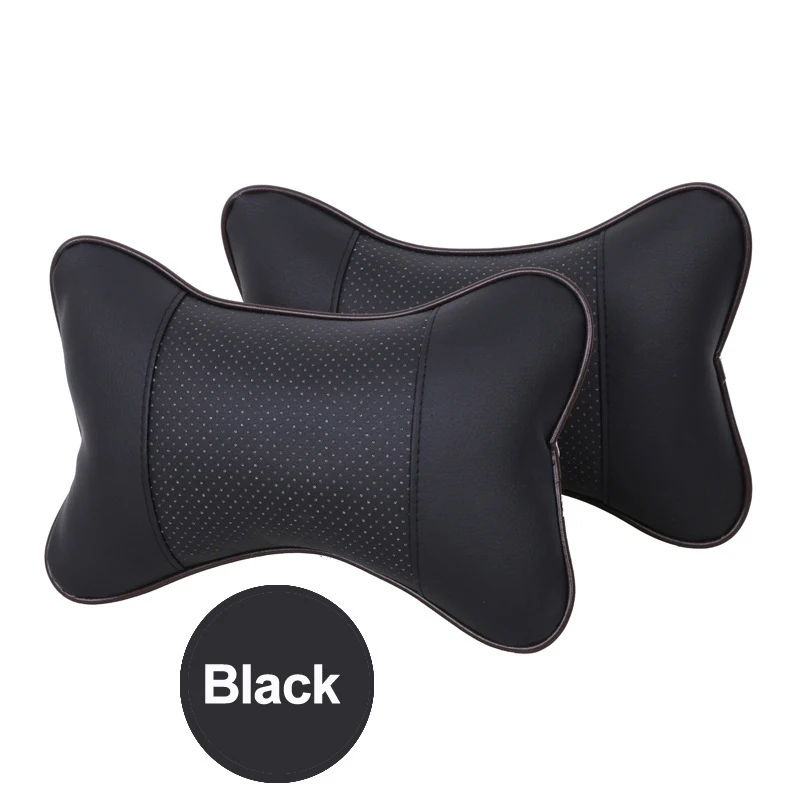 2 шт. Высококачественная Автомобильная подушка для шеи, Подголовники для шеи, дырокопание, аксессуары для мотоциклов - Цвет: Black