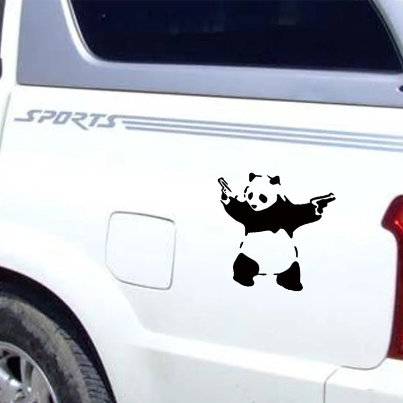 1pc SEEYULE Wild Panda With Guns Funny Car-styling Car Stickers Vinyl Decal Trunk Window Bumper Fuel Tank Cap Decor