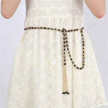 

New Fashion Small Gold Buckle Inlaying Pearl Belt Women's Strap Female Accessories Dress Cintos Mujer Use Big Yards Fastness