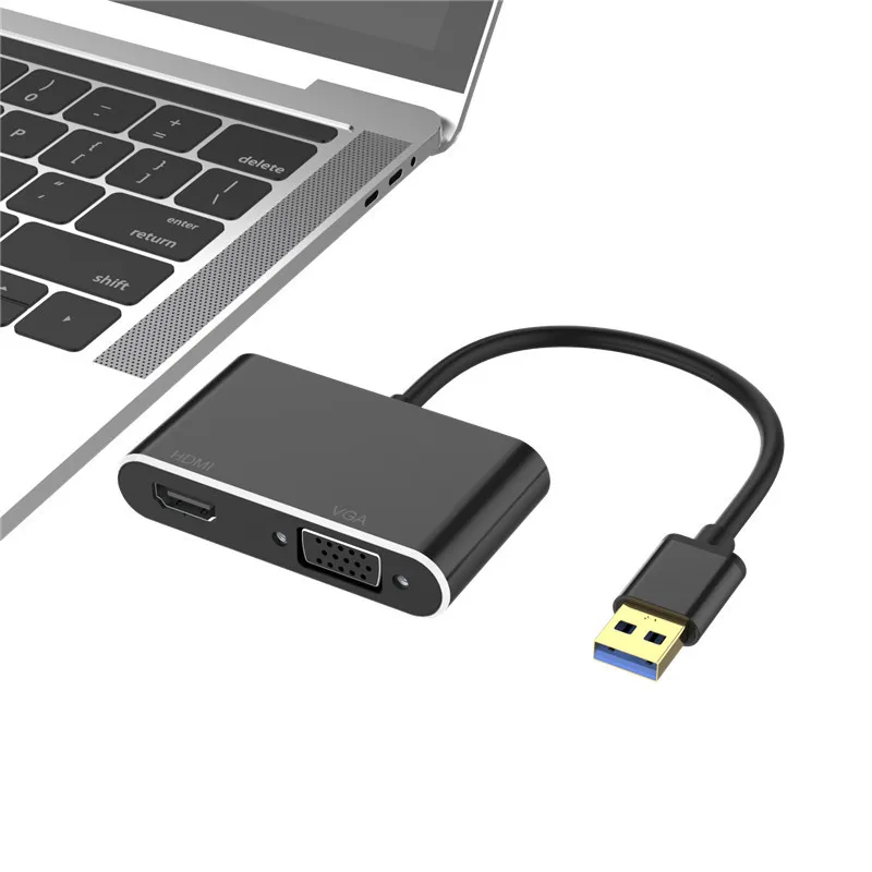 USB 3,0 к HDMI VGA конвертер 1080P видео Графика Кабель-адаптер для Windows 7/8/10 портативных ПК HDTV мониторы проекторов