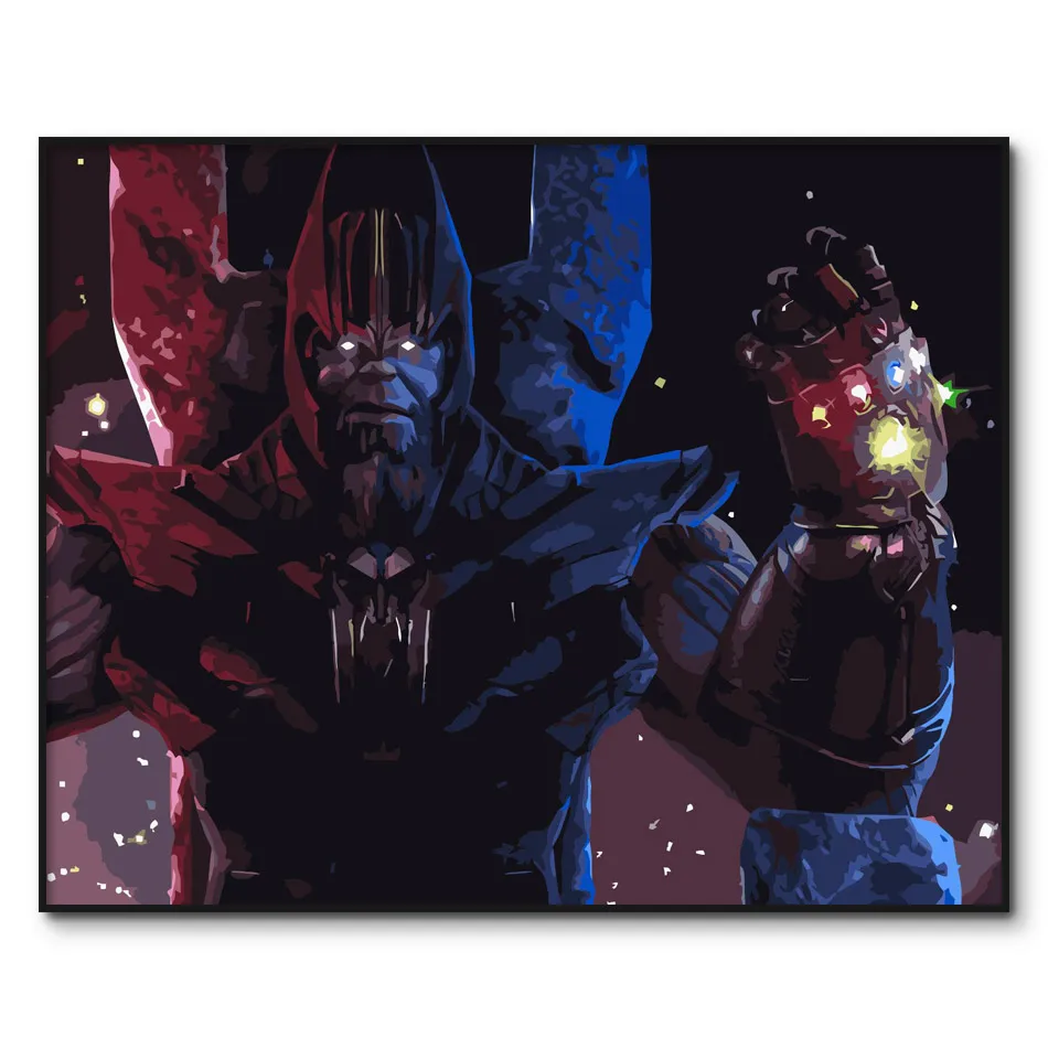 

Avengers Endgame Hand Painted picture by numbers kits crafts Thanos Oil Painting by numbers decorative painting with frame