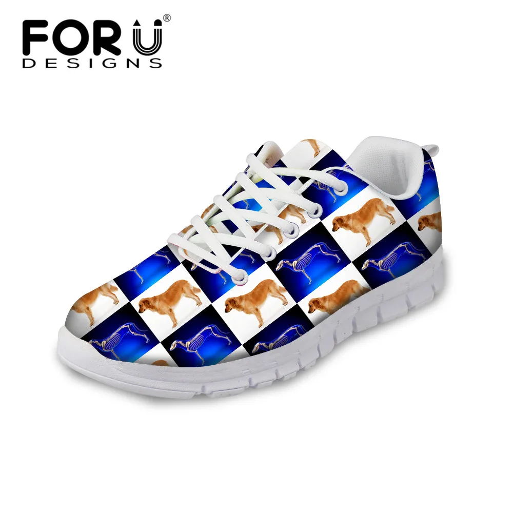 

FORUDESIGNS Colorful Dogs Puzzle Women Sneakers Fashion Autumn Female Flat Shoes Ladies Supper Light Breath Flats Walking Shoes