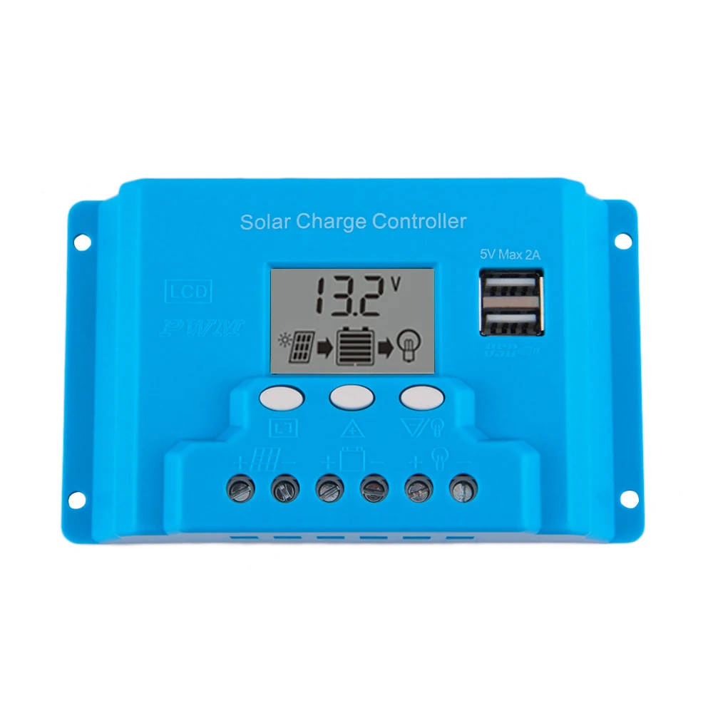 

10A 20A 30A 12V 24V intelligence Solar cells Panel Battery Charge Controller Regulators LCD 5V USB voltage adjustable
