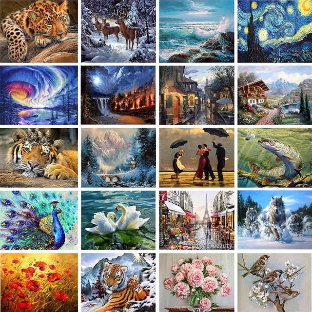 

Home Animal landscape character 5D Diamond Painting Cross Ctitch Kit 20 Pattern Wall Sticker Mosaic Diamond Embroidery Painting