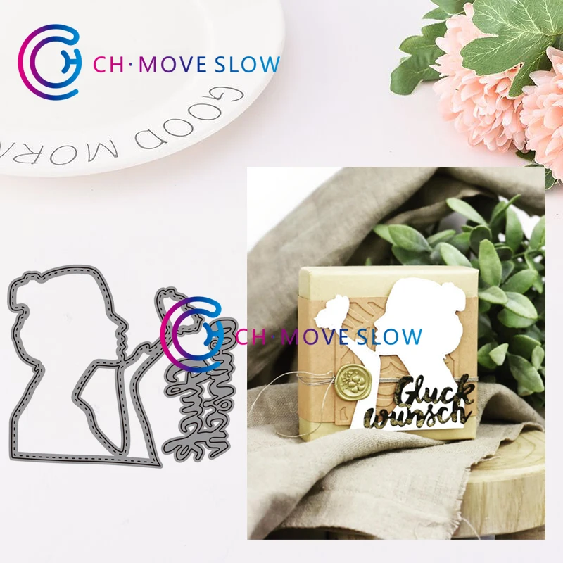 

2019 New Arrival CH Girl and butterfly Stencil Metal Cutting Dies For Scrapbooking Practice Hands-on DIY Album Card Handmade