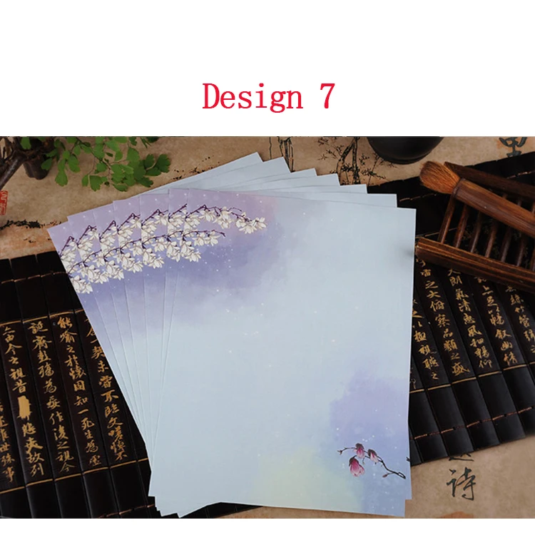 8 шт e26 w57 красивые цветы w34 e23 ломо набор карт для школы творческий милый студент питания конверт - Цвет: 7