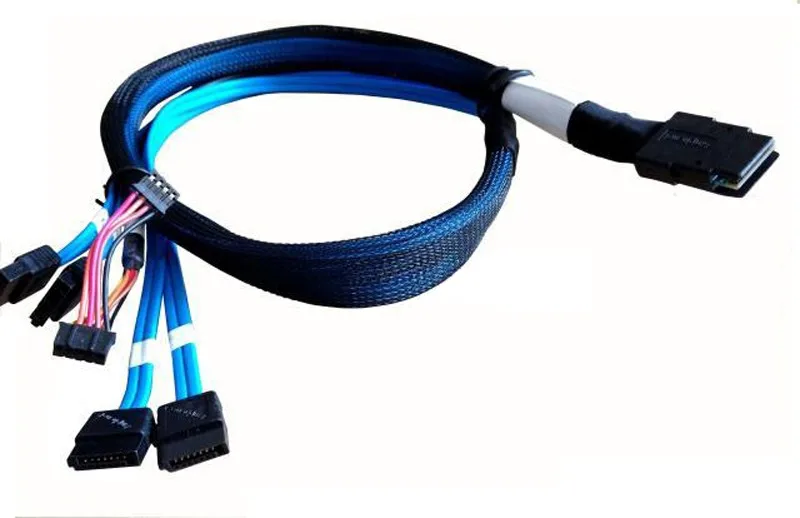 

Free Shipping 6Gb Mini SAS SFF-8087 to 4x SATA + 5Pin(4Pin) SGPIO Data Cable 75cm