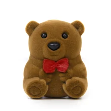 2019 Velvet Lovely Bowknot Bear Wedding Ring Display Box Earring Necklace Bracelet Jewelry Case jewel casket Gift Jewellery Box large leather gift box for jewellery wedding party decoration display velvet organizer earing necklace ring packaging pink box