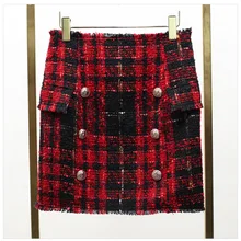 Короткая юбка, металлическая пряжка, тканая шерсть, твид, лето, осень, весна, зима, Сексуальные вечерние, облегающие,, женская одежда