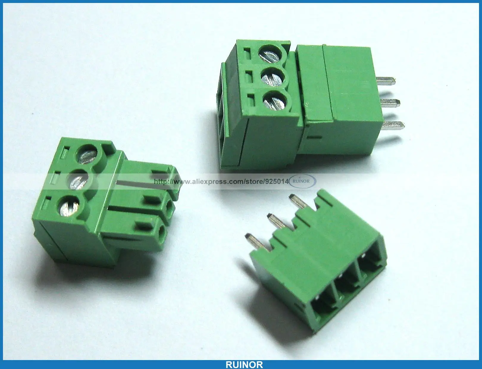 

150 Pcs Screw Terminal Block Connector 3.5mm 3 Pin Way Green Pluggable Type