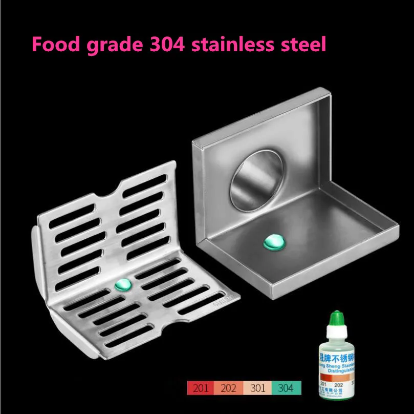 304 Stainless Steel Anti-backwater Wall Drainage Floor Drain Kitchen Shower Room Bathroom Side Drainage Floor Drain