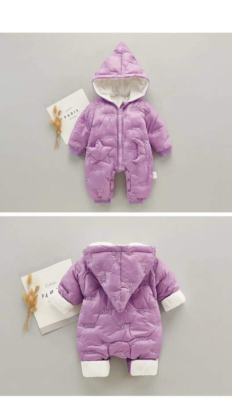 CROAL CHERIE Winter Baby Girl Clothes Boy Clothing Light Cotton Velvet Coats Jumpsuits Kids Snowsuit Snow Wear Warm Romper  (13)