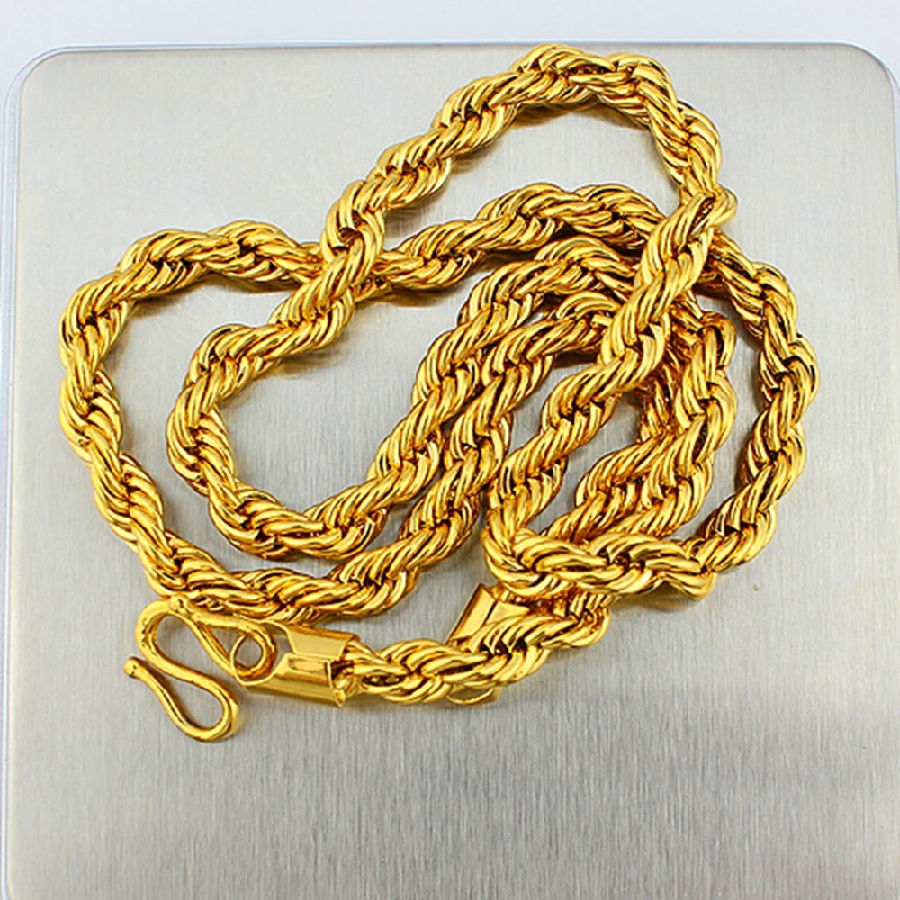 

Twisted Chain Yellow Gold Filled Mens Rope Chain Twisted Necklace