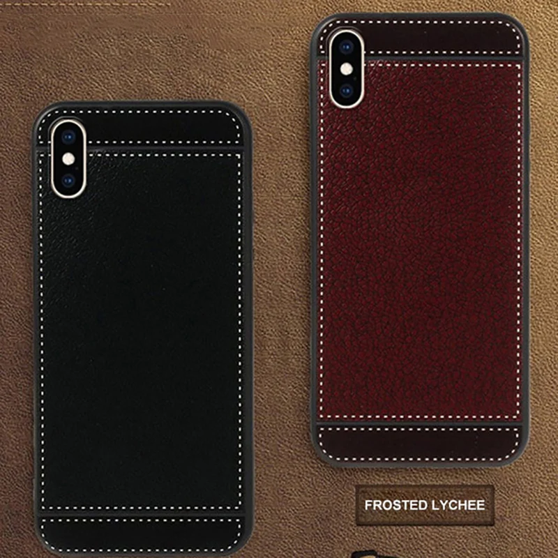 Для iPhone XS Max X 10 чехол для телефона ультра-тонкая кожа текстура мягкий ТПУ задняя