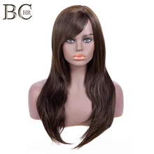 BCHR 22 дюймов длинный прямой синтетический парик Омбре парик для женщин коричневый цвет высокая температура волокна