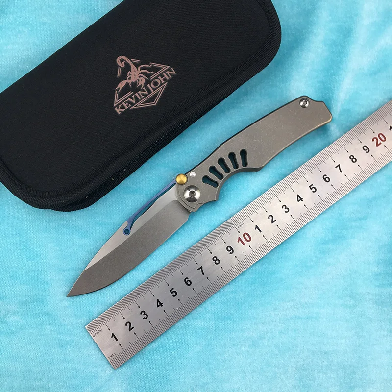 

Kevin john Tilock m390 blade folding knife titanium alloy handle outdoor camping kitchen fruit knife EDC tool