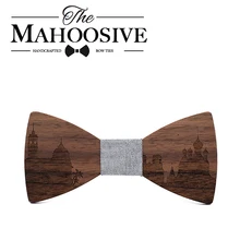 Mahoosible деревянный галстук-бабочка, французский красивый Skyline галстук-бабочка, галстук, Homme Noeud Papillon, мужской костюм