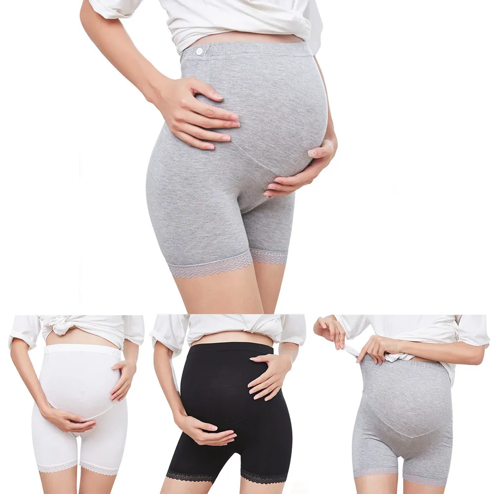 Womens Maternity Panties Shapewear Mid-Thigh Pettipant Seamless Soft Abdomen Underwear For Pregnant Women Cotton