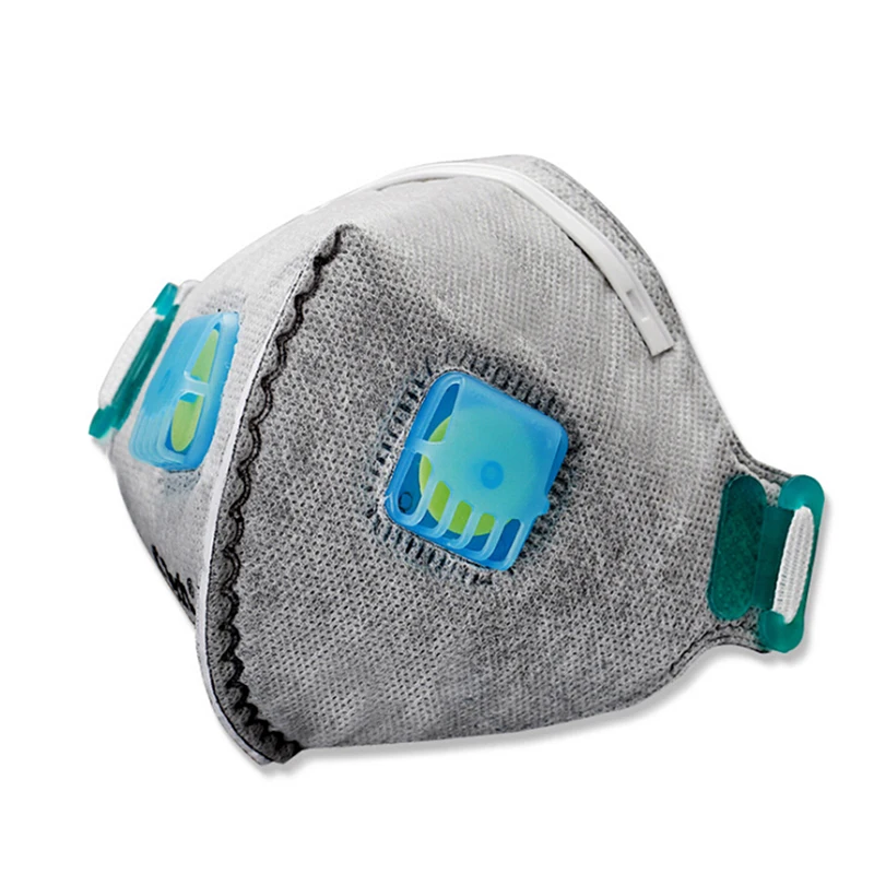 

Cotton PM2.5 Breath Valve Anti-dust Mouth Mask Anti Haze Cotton Mask Activated Carbon Filter Respirator Mouth-muffle Black Mask